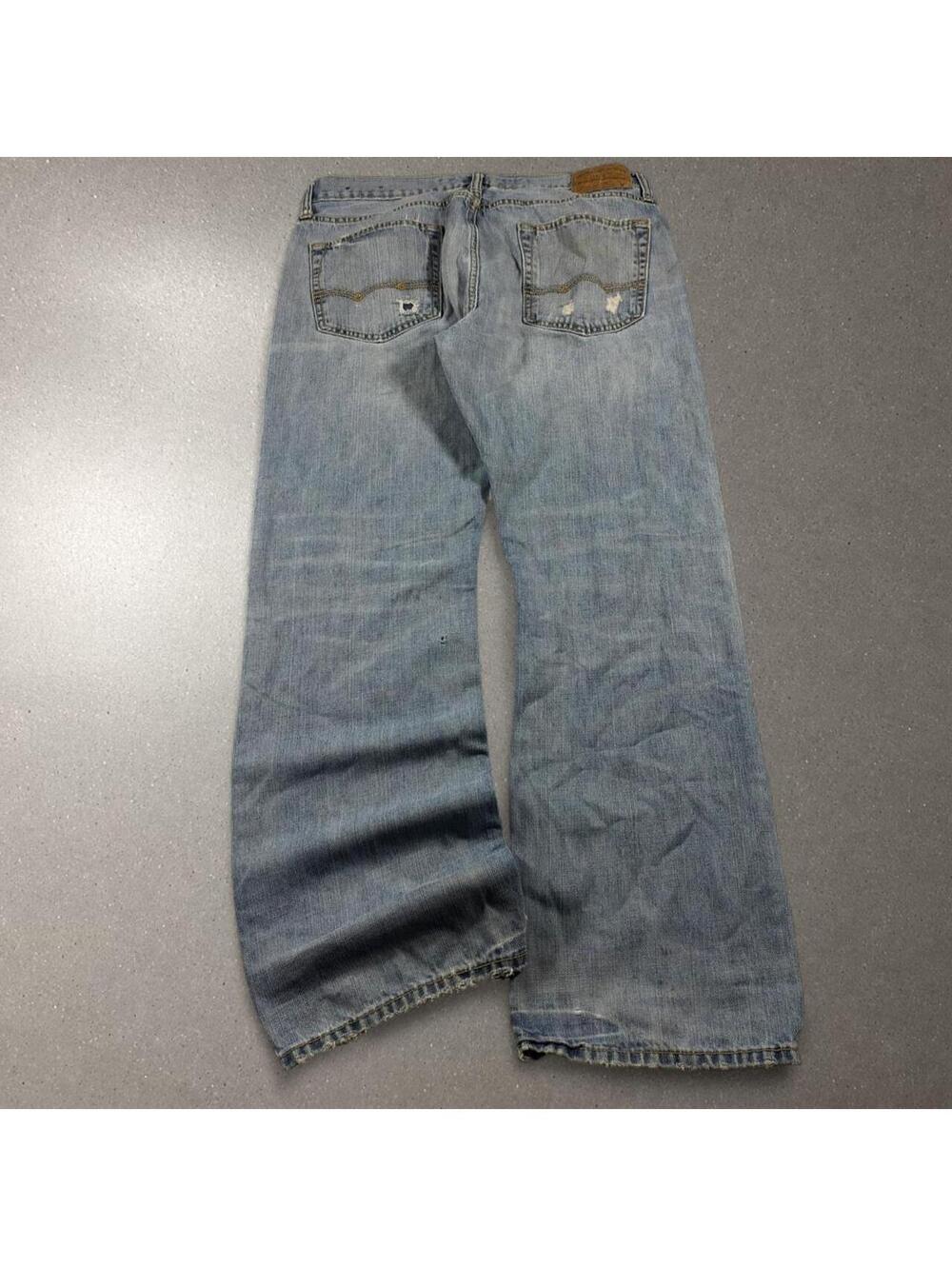 Y2K distressed skater American Eagle bootcut jeans - fits 35x31! - Picture 3 of 8